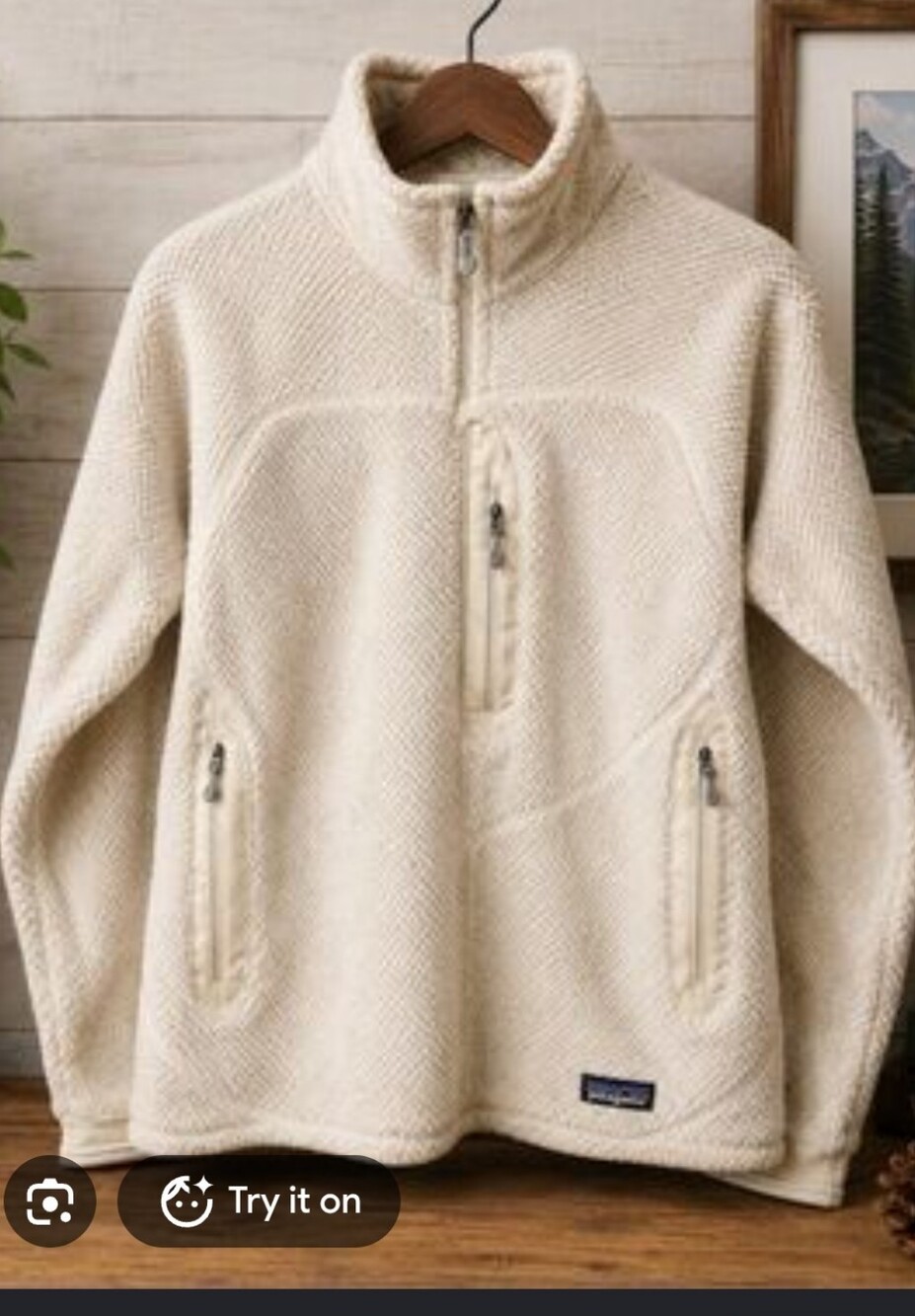 Patagonia Cream Half-Zip Fleece Pullover